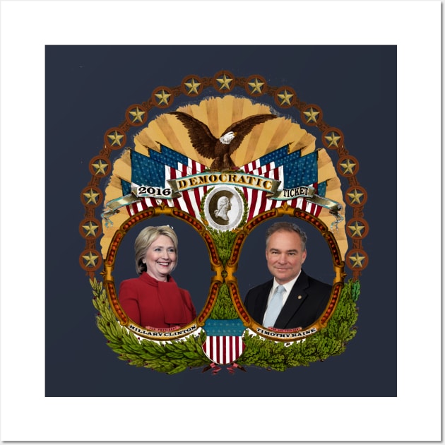 2016 Democratic Presidential Ticket Wall Art by Swift Art